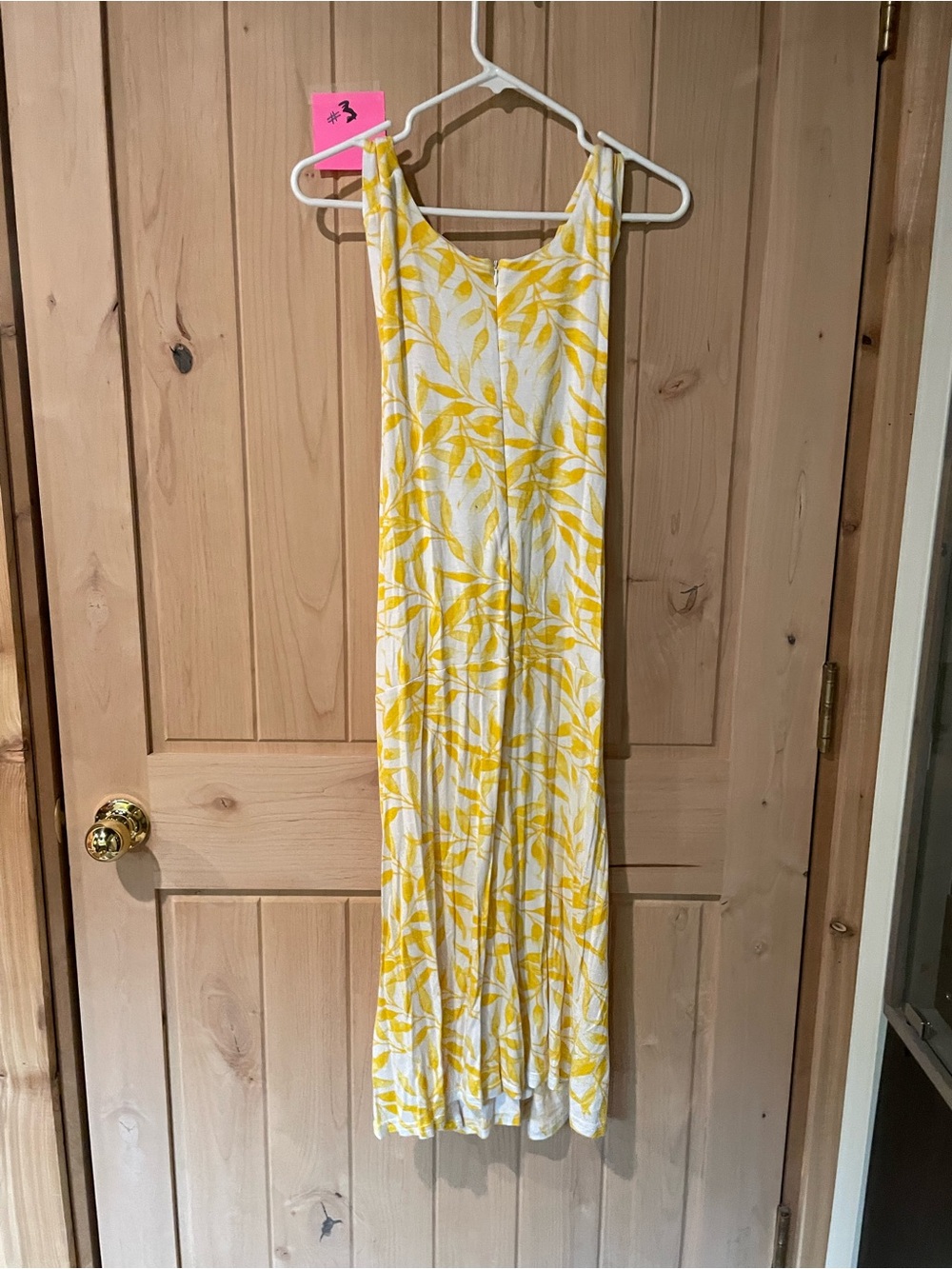 Sleeveless White and Yellow Maxi Dress